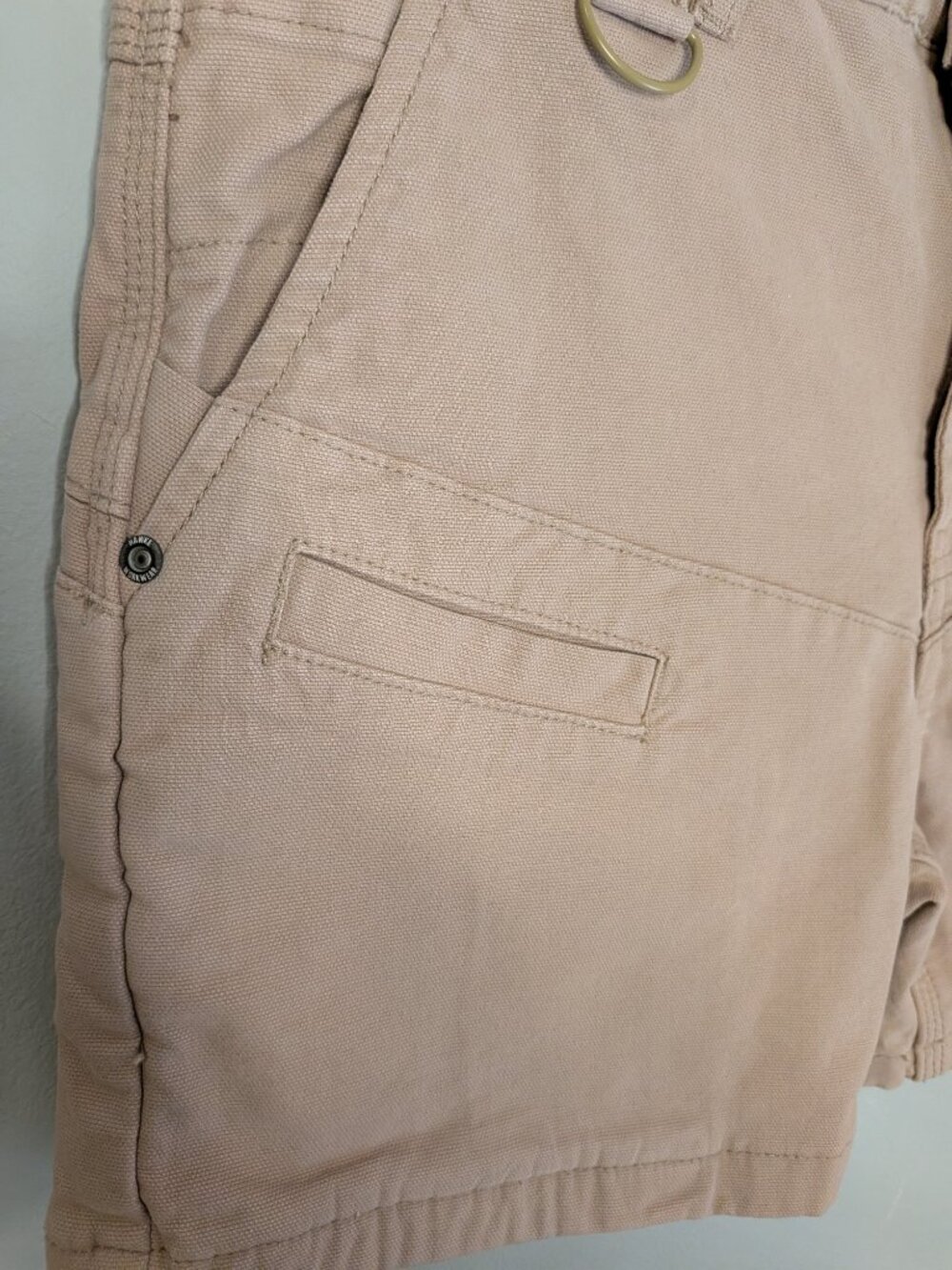 NWT Hawke Prime Pro Shorts Mens 32 Beige Chino Cotton Canvas Stretch Workwear - Picture 2 of 8